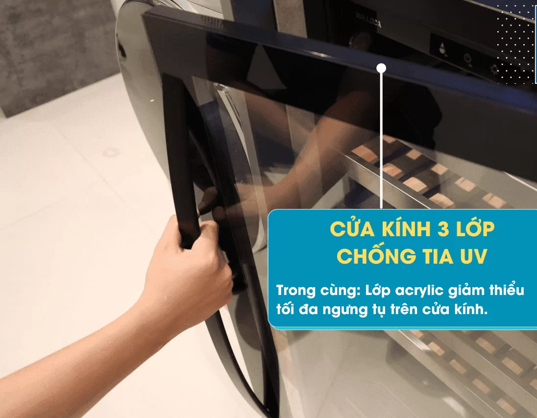 Tủ bảo quản rượu vang âm tủ/ độc lập Malloca MWC-46BG 6 Tủ bảo quản rượu vang âm tủ/ độc lập Malloca MWC-46BG