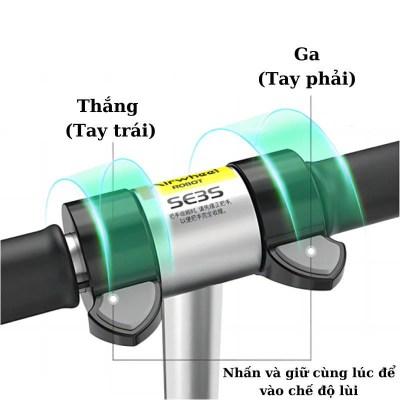 Cách dùng Vali điện Airwheel Se3s 8 Thang Tay trai Cách dùng Vali điện Airwheel Se3s