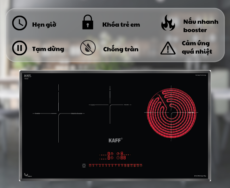 BẾP ĐIỆN TỪ KAFF KF-IC79H NEW PLUS 14 BẾP ĐIỆN TỪ KAFF KF-IC79H NEW PLUS