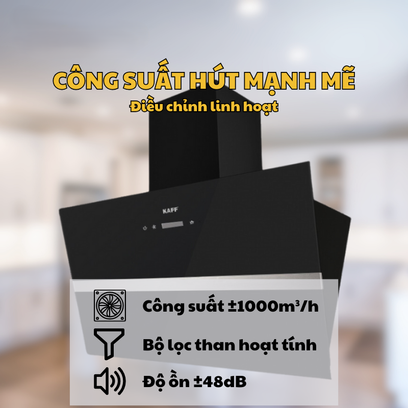 MÁY HÚT MÙI KÍNH VÁT KAFF KF-LUX AT90FH-BK 15 MÁY HÚT MÙI KÍNH VÁT KAFF KF-LUX AT90FH-BK