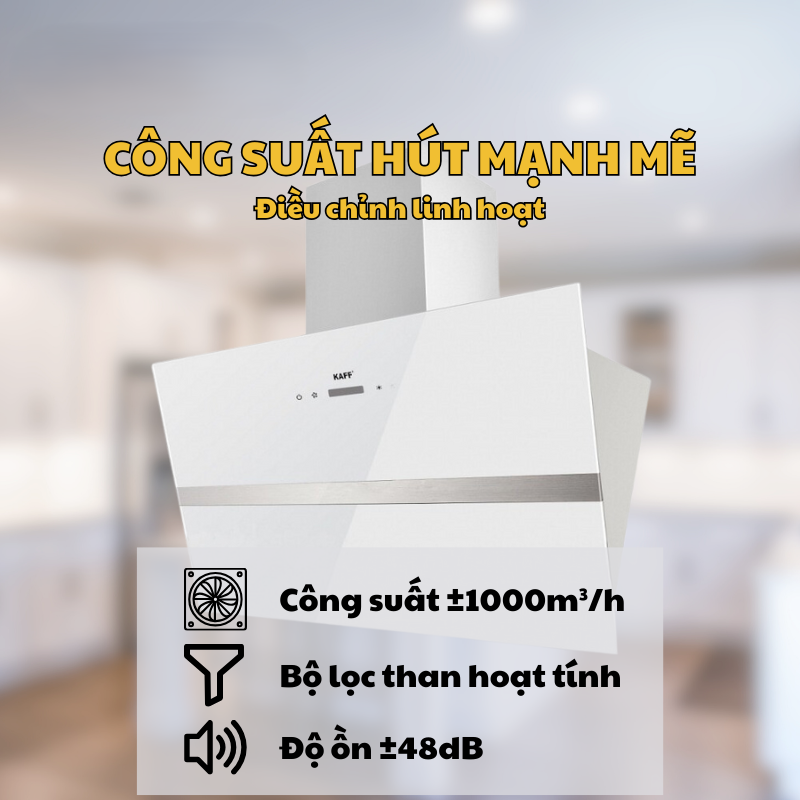 MÁY HÚT MÙI KÍNH VÁT KAFF KF-LUX AT90FH-WH 24 MÁY HÚT MÙI KÍNH VÁT KAFF KF-LUX AT90FH-WH