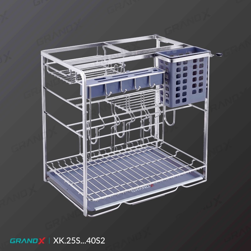 Giá đựng chai lọ gia vị dao thớt GrandX XK.25S2 9 Giá đựng chai lọ gia vị dao thớt GrandX XK.25S2