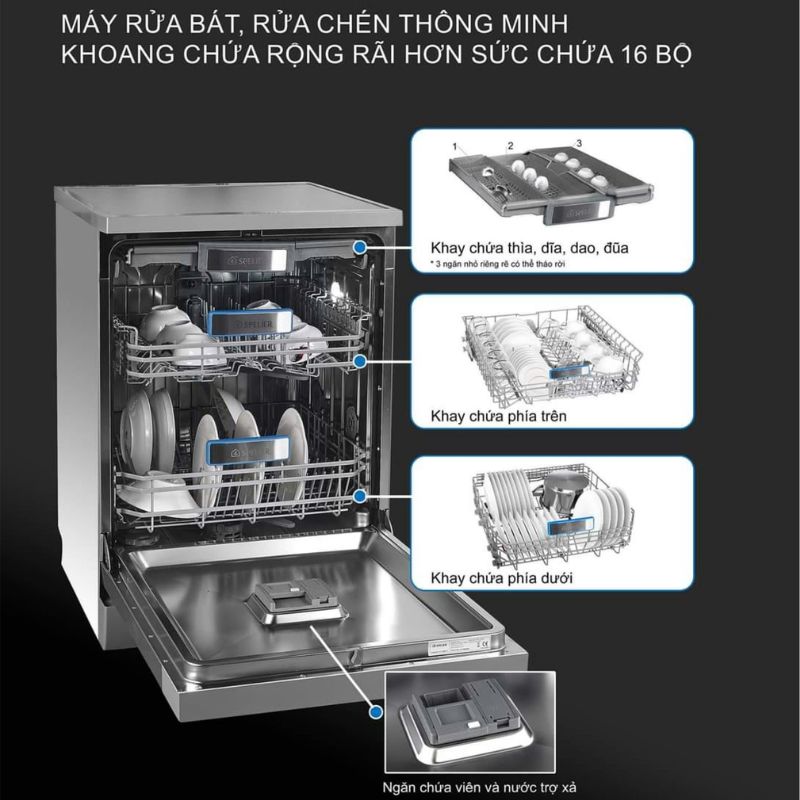 MÁY RỬA BÁT 16 BỘ SPELIER SP 16DWKT/G 26 MÁY RỬA BÁT 16 BỘ SPELIER SP 16DWKT/G