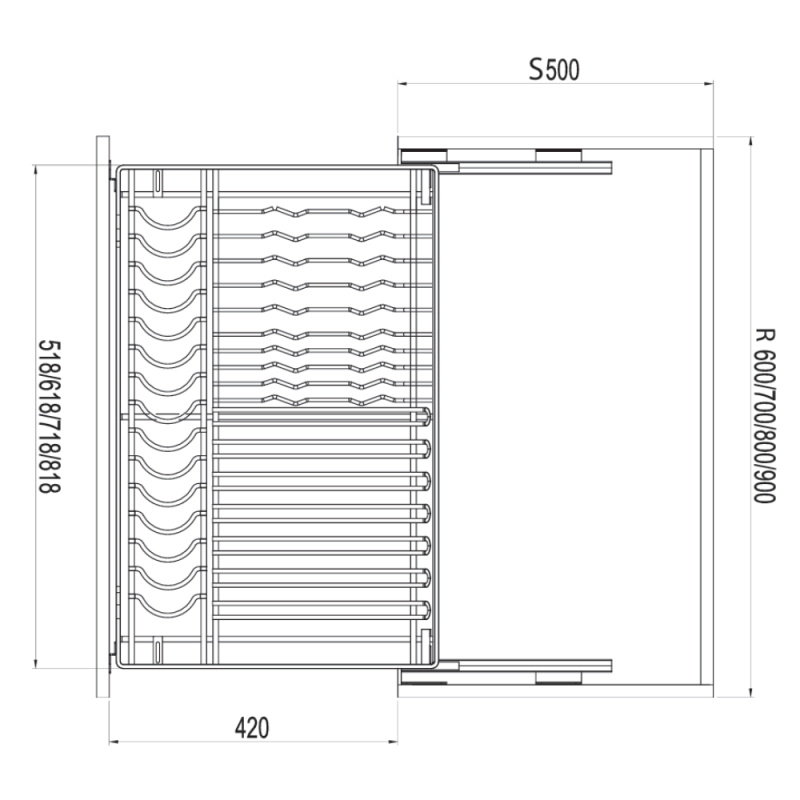 Giá xoong nồi tủ dưới GrandX XP.60M 7 Giá xoong nồi tủ dưới GrandX XP.60M
