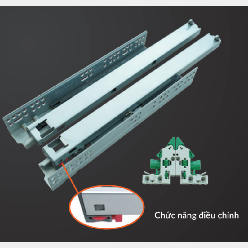 Ray âm giảm chấn GrandX XB.350 9 Ray âm giảm chấn GrandX XB.350