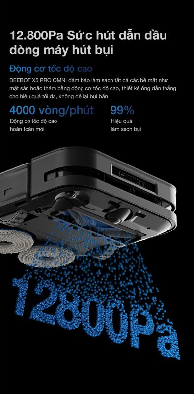 ROBOT HÚT BỤI LAU NHÀ ECOVACS DEEBOT X5 PRO OMNI 59 ROBOT HÚT BỤI LAU NHÀ ECOVACS DEEBOT X5 PRO OMNI