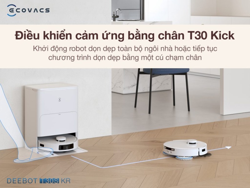 ROBOT HÚT BỤI LAU NHÀ ECOVACS DEEBOT T30S KR 55 ROBOT HÚT BỤI LAU NHÀ ECOVACS DEEBOT T30S KR
