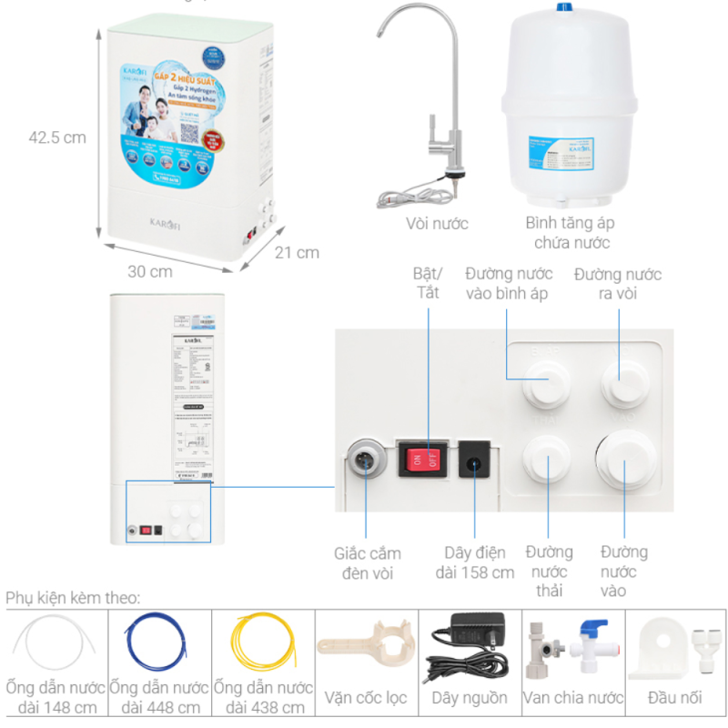 Máy lọc nước RO Karofi KAQ-U98 PRO 19 Máy lọc nước RO Karofi KAQ-U98 PRO