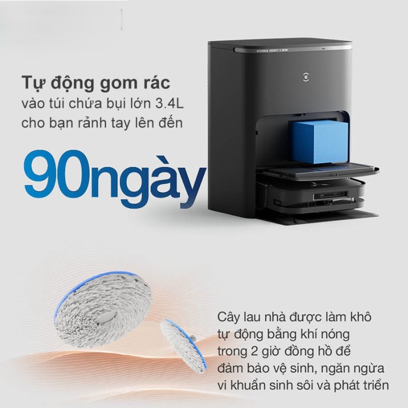 ROBOT HÚT BỤI LAU NHÀ ECOVACS DEEBOT X5 PRO OMNI 69 ROBOT HÚT BỤI LAU NHÀ ECOVACS DEEBOT X5 PRO OMNI