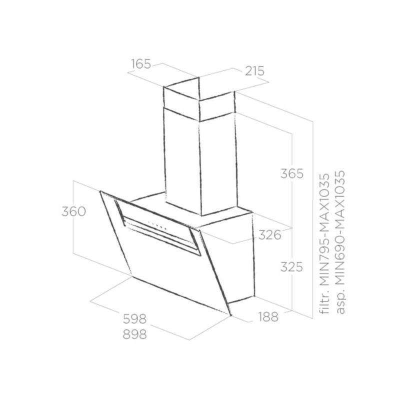 MÁY HÚT MÙI ÁP TƯỜNG ELICA SHEEN-S BL/A/90 7 MÁY HÚT MÙI ÁP TƯỜNG ELICA SHEEN-S BL/A/90