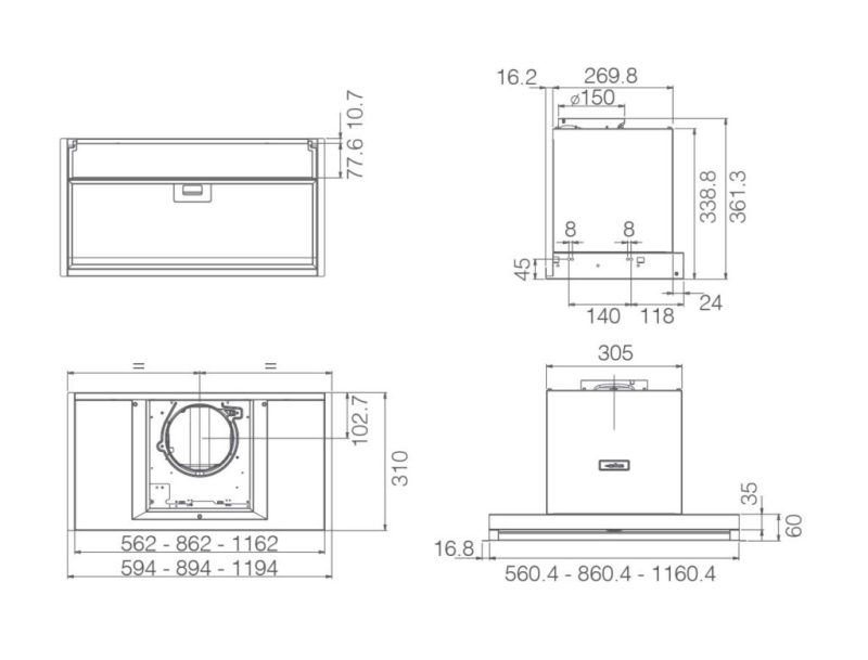MÁY HÚT MÙI ÂM TỦ ELICA BOX IN PLUS IXGL/A/90 15 MÁY HÚT MÙI ÂM TỦ ELICA BOX IN PLUS IXGL/A/90