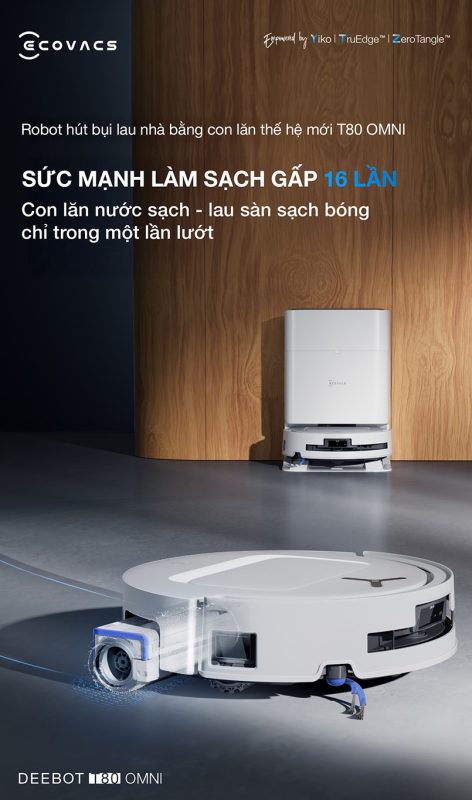 ROBOT HÚT BỤI LAU NHÀ ECOVACS DEEBOT T80 OMNI 71 ROBOT HÚT BỤI LAU NHÀ ECOVACS DEEBOT T80 OMNI