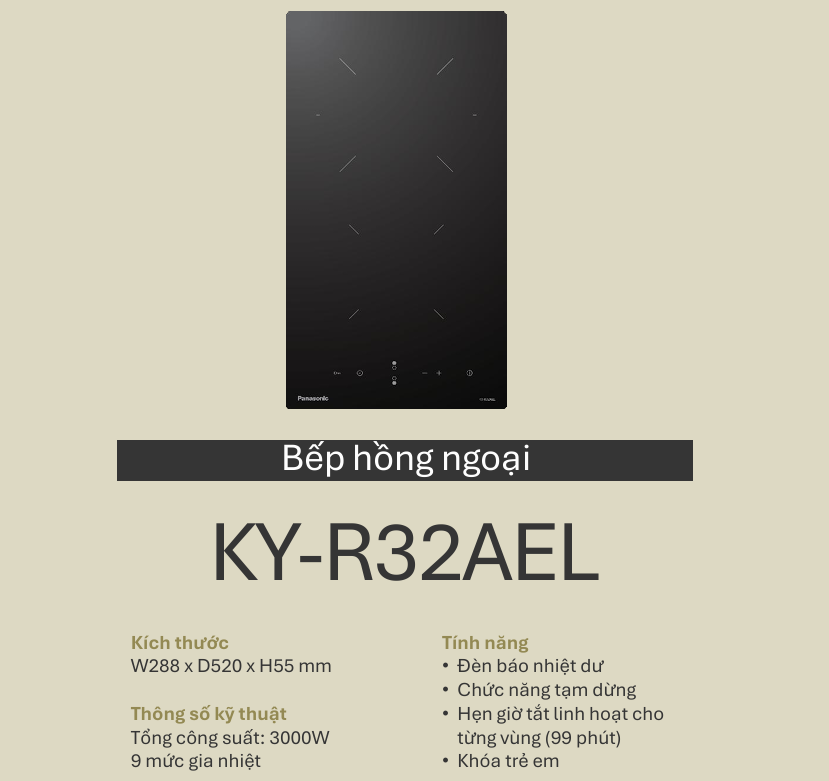 Bếp hồng ngoại Panasonic KY-R32AEL 7 Bếp hồng ngoại Panasonic KY-R32AEL