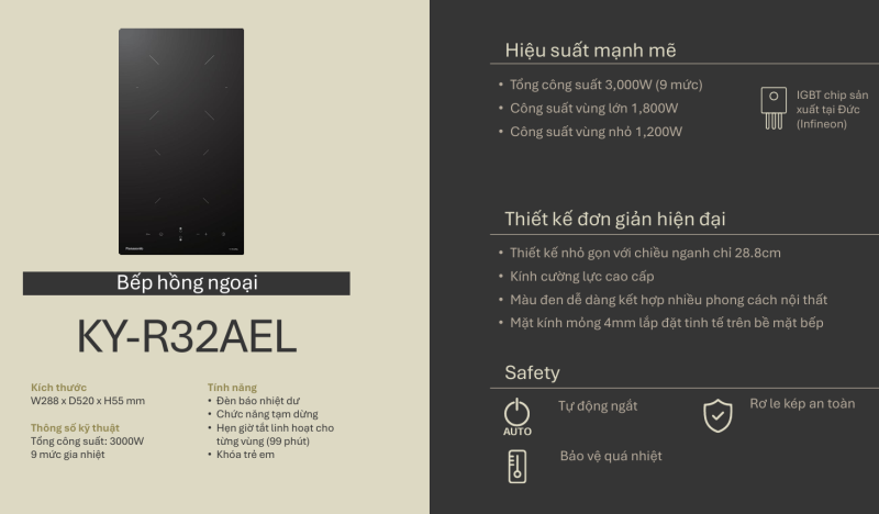 Bếp hồng ngoại Panasonic KY-R32AEL 9 Bếp hồng ngoại Panasonic KY-R32AEL