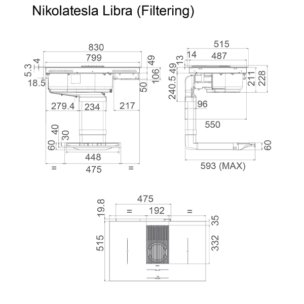 BẾP TỪ KẾT HỢP HÚT MÙI ELICA NIKOLATESLA LIBRA WH/F/83 15 BẾP TỪ KẾT HỢP HÚT MÙI ELICA NIKOLATESLA LIBRA WH/F/83