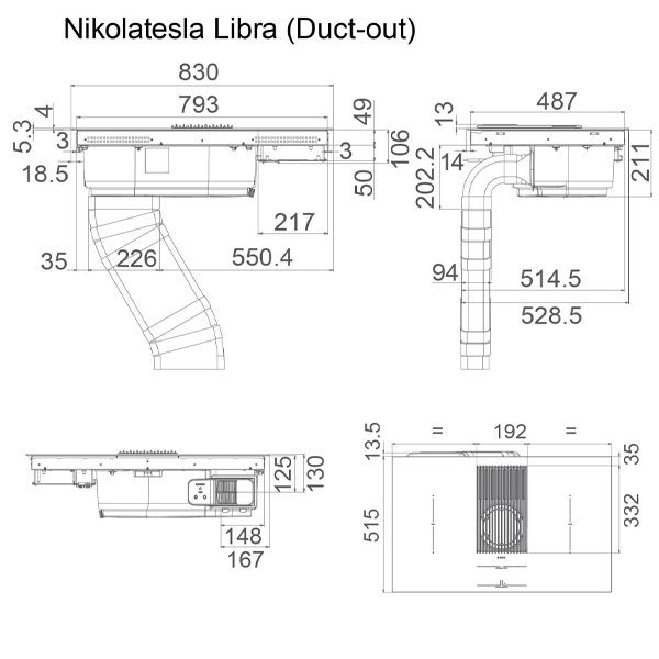 BẾP TỪ KẾT HỢP HÚT MÙI ELICA NIKOLATESLA LIBRA WH/A/83 15 BẾP TỪ KẾT HỢP HÚT MÙI ELICA NIKOLATESLA LIBRA WH/A/83