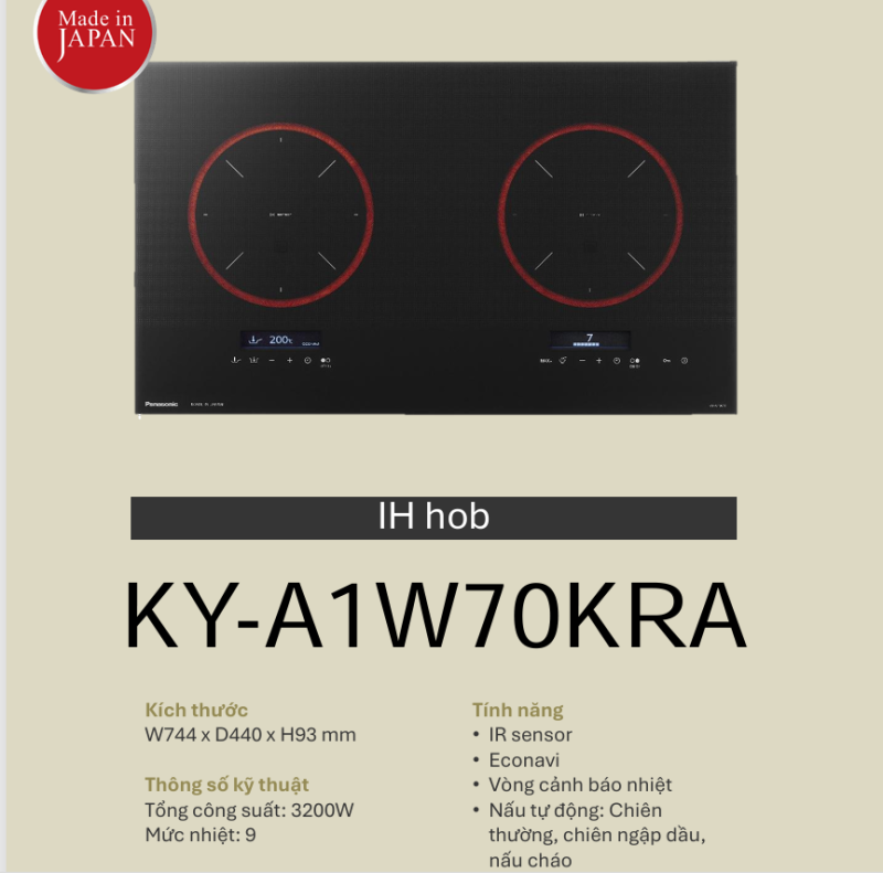 Bếp từ Panasonic KY-A1W70KRA 13 Bếp từ Panasonic KY-A1W70KRA