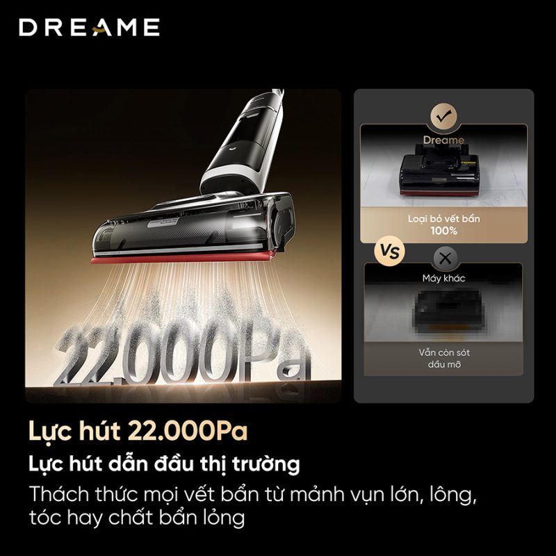 MÁY HÚT BỤI LAU NHÀ KHÔ VÀ ƯỚT DREAME H15 PRO HEAT 40 MÁY HÚT BỤI LAU NHÀ KHÔ VÀ ƯỚT DREAME H15 PRO HEAT