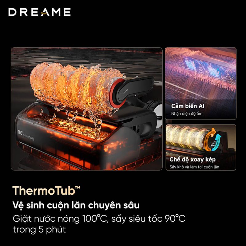 MÁY HÚT BỤI LAU NHÀ KHÔ VÀ ƯỚT DREAME H15 PRO HEAT 45 MÁY HÚT BỤI LAU NHÀ KHÔ VÀ ƯỚT DREAME H15 PRO HEAT