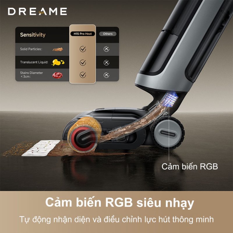 MÁY HÚT BỤI LAU NHÀ KHÔ VÀ ƯỚT DREAME H15 PRO HEAT 38 MÁY HÚT BỤI LAU NHÀ KHÔ VÀ ƯỚT DREAME H15 PRO HEAT