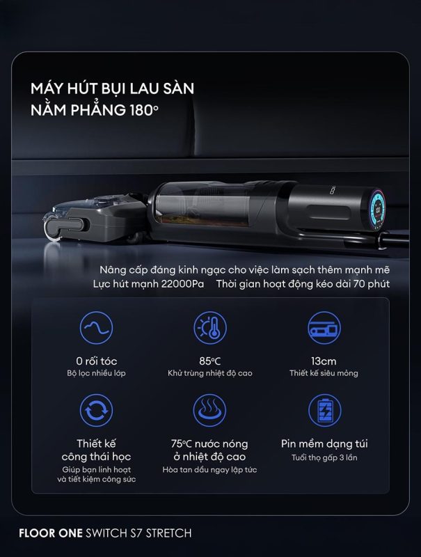 MÁY HÚT BỤI LAU NHÀ TINECO FLOOR ONE SWITCH S7 STRETCH 57 MÁY HÚT BỤI LAU NHÀ TINECO FLOOR ONE SWITCH S7 STRETCH