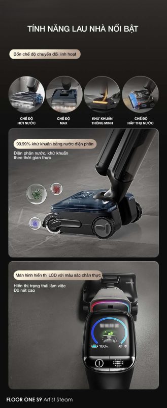 MÁY HÚT BỤI LAU NHÀ TINECO FLOOR ONE S9 ARTIST STEAM 51 MÁY HÚT BỤI LAU NHÀ TINECO FLOOR ONE S9 ARTIST STEAM