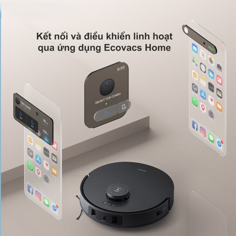 ROBOT HÚT BỤI LAU NHÀ ECOVACS DEEBOT T30S PRO 63 ROBOT HÚT BỤI LAU NHÀ ECOVACS DEEBOT T30S PRO