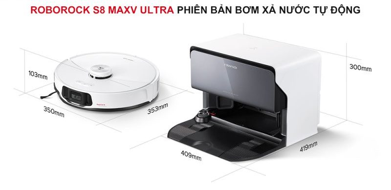 ROBOT HÚT BỤI LAU NHÀ ROBOROCK S8 MAXV ULTRA-TỰ ĐỘNG CẤP XẢ NƯỚC 59 ROBOT HÚT BỤI LAU NHÀ ROBOROCK S8 MAXV ULTRA-TỰ ĐỘNG CẤP XẢ NƯỚC