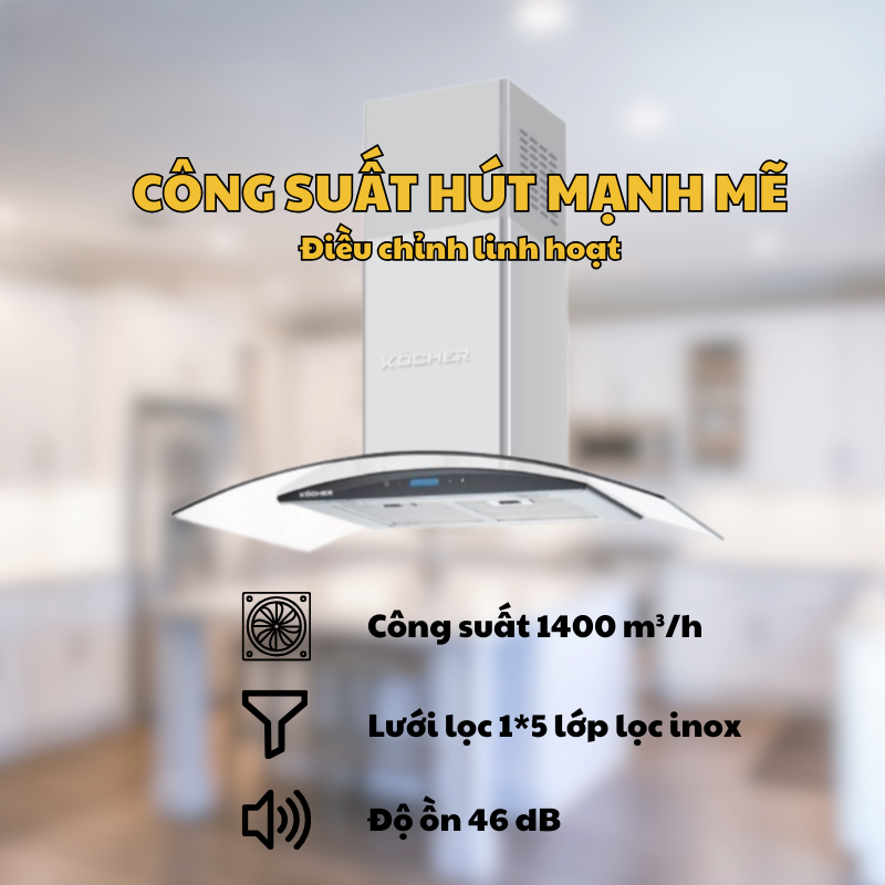 MÁY HÚT MÙI KOCHER K-228S1 90CM 11 MÁY HÚT MÙI KOCHER K-228S1 90CM