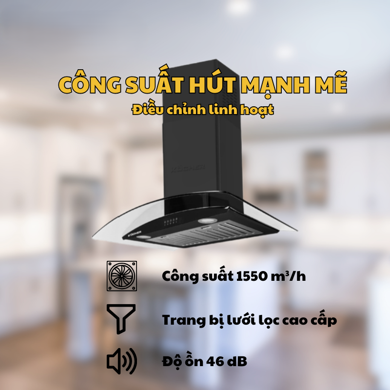 MÁY HÚT MÙI KOCHER K-8001 90CM 19 MÁY HÚT MÙI KOCHER K-8001 90CM