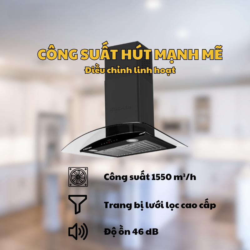 MÁY HÚT MÙI KOCHER K-8002 90CM 19 MÁY HÚT MÙI KOCHER K-8002 90CM