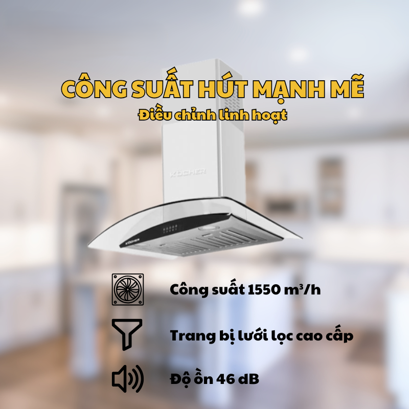 MÁY HÚT MÙI KOCHER K-8872I 90CM 17 MÁY HÚT MÙI KOCHER K-8872I 90CM