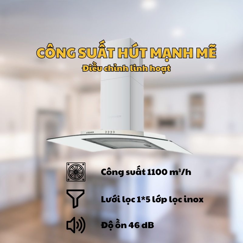 MÁY HÚT MÙI KOCHER K-8990 90CM 27 MÁY HÚT MÙI KOCHER K-8990 90CM