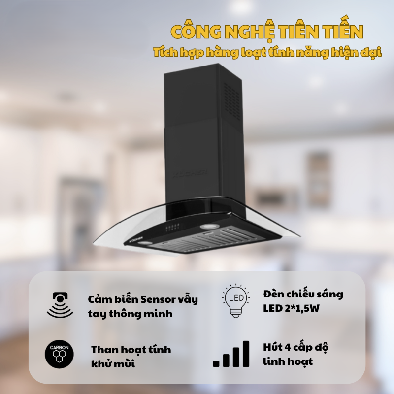 MÁY HÚT MÙI KOCHER K-8001 90CM 20 MÁY HÚT MÙI KOCHER K-8001 90CM