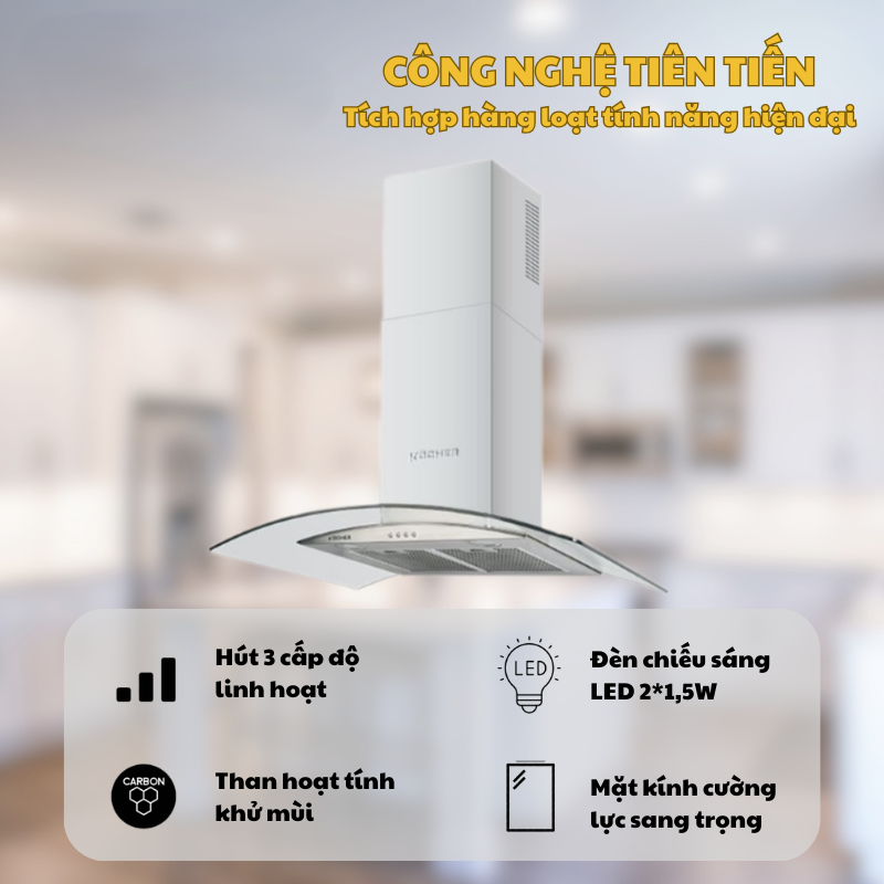 MÁY HÚT MÙI KOCHER K-8870 90CM 30 MÁY HÚT MÙI KOCHER K-8870 90CM
