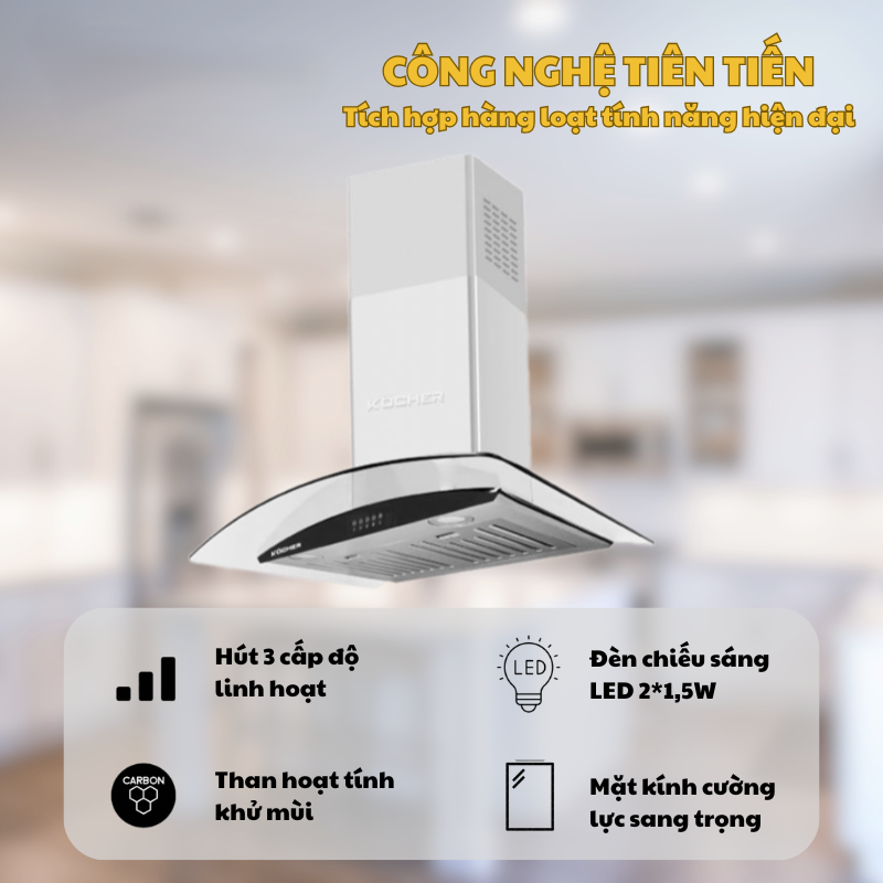 MÁY HÚT MÙI KOCHER K-8872I 90CM 18 MÁY HÚT MÙI KOCHER K-8872I 90CM
