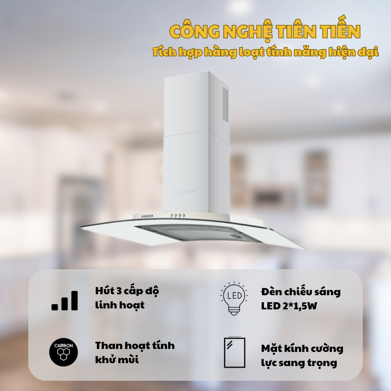 MÁY HÚT MÙI KOCHER K-8990 90CM 28 MÁY HÚT MÙI KOCHER K-8990 90CM
