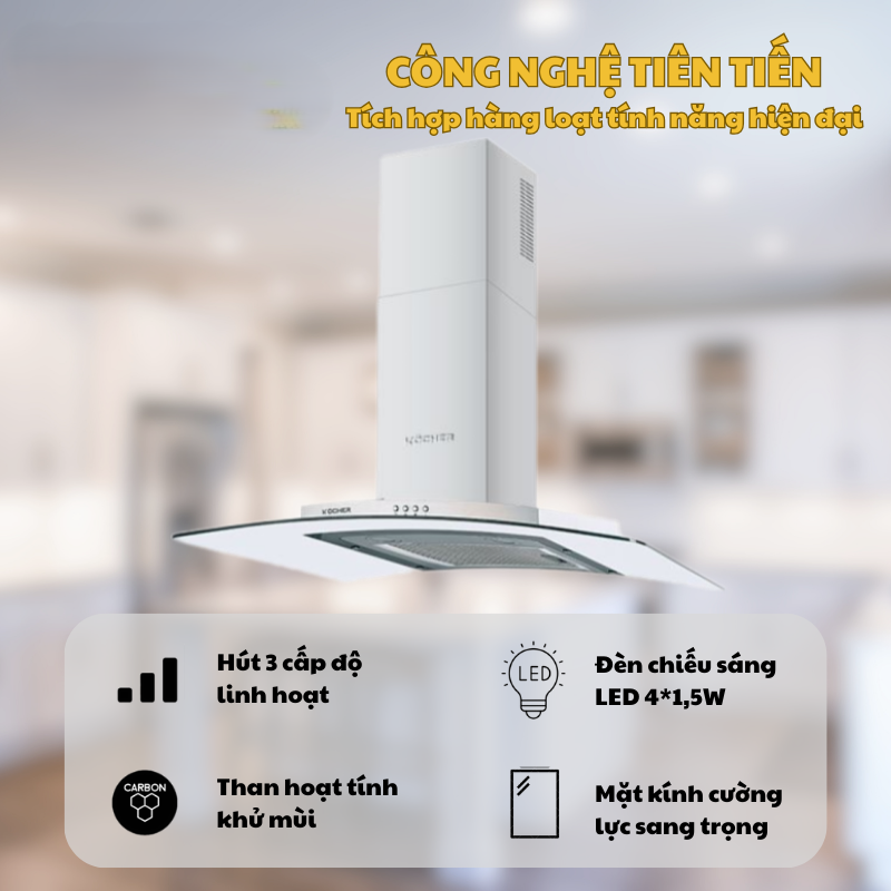 MÁY HÚT MÙI KOCHER K-228T 90CM 23 MÁY HÚT MÙI KOCHER K-228T 90CM