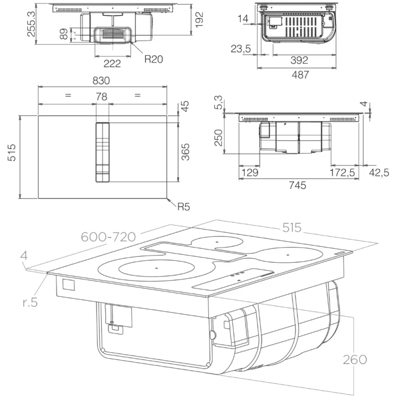 BẾP TỪ KẾT HỢP HÚT MÙI ELICA NIKOLATESLA FIT BL/A/60 25 BẾP TỪ KẾT HỢP HÚT MÙI ELICA NIKOLATESLA FIT BL/A/60