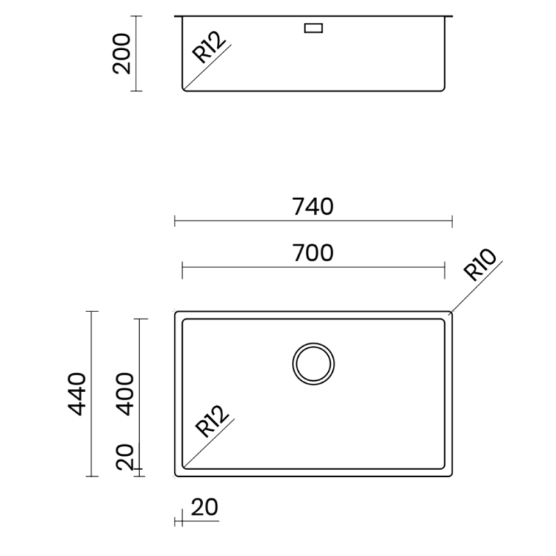 Chậu rửa bát NoBiNox CANOVA NT600B BA7000X 15 Chậu rửa bát NoBiNox CANOVA NT600B BA7000X