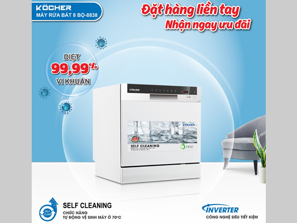 MÁY RỬA BÁT KOCHER KDEU-8838 22 MÁY RỬA BÁT KOCHER KDEU-8838