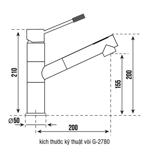 VÒI RỬA BÁT CARYSIL G-2780-10/ARENA 9 VÒI RỬA BÁT CARYSIL G-2780-10/ARENA