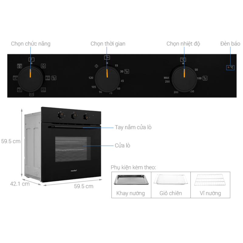 Lò nướng âm tủ COMFEE CO-AC70KB 17 Lò nướng âm tủ COMFEE CO-AC70KB