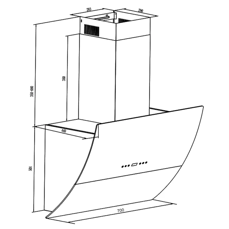 MÁY HÚT MÙI KOCHER K-2080E (70CM) 15 MÁY HÚT MÙI KOCHER K-2080E (70CM)