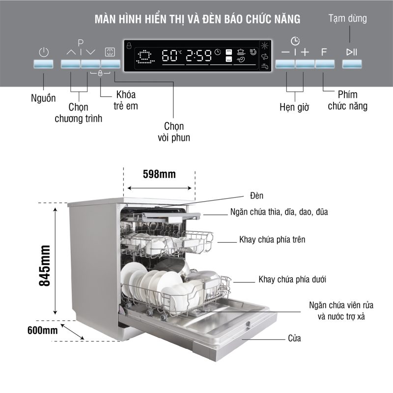 MÁY RỬA BÁT KOCHER KDEU-8835SM 35 MÁY RỬA BÁT KOCHER KDEU-8835SM