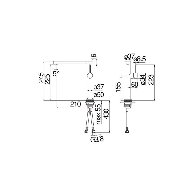 Vòi rửa bát NOBILI MATCH NB219R MH109113RJCR 19 Vòi rửa bát NOBILI MATCH NB219R MH109113RJCR
