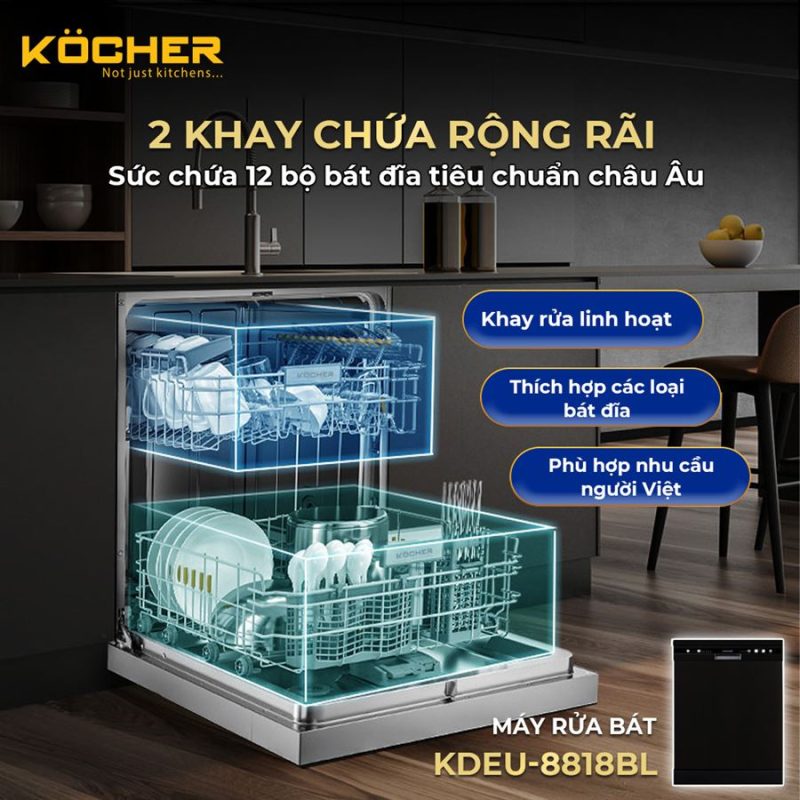 MÁY RỬA BÁT KOCHER KDEU-8818BL 32 MÁY RỬA BÁT KOCHER KDEU-8818BL