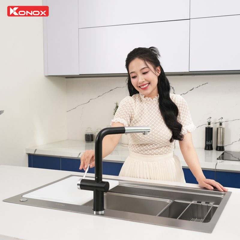 CHẬU RỬA BÁT KONOX KN8751TS DEKOR 13 CHẬU RỬA BÁT KONOX KN8751TS DEKOR