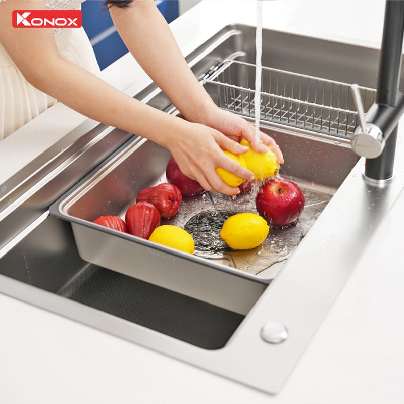 CHẬU RỬA BÁT KONOX KN8751TS DEKOR 6 CHẬU RỬA BÁT KONOX KN8751TS DEKOR