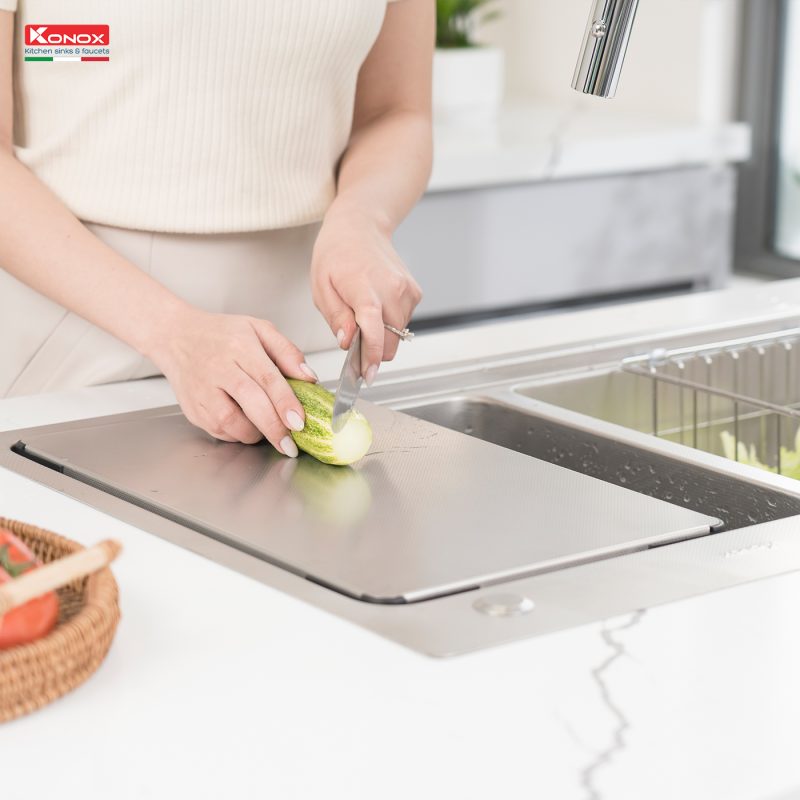 CHẬU RỬA BÁT KONOX KN8651TD DEKOR 13 CHẬU RỬA BÁT KONOX KN8651TD DEKOR